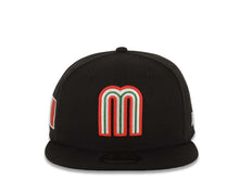 Load image into Gallery viewer, Mexico New Era WBC World Baseball Classic 59FIFTY 5950 Fitted Cap Hat Black Crown/Visor Team Color Logo Mexico Flag Side Patch Green UV