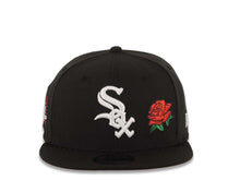 Load image into Gallery viewer, Chicago White Sox New Era MLB 9FIFTY 950 Snapback Cap Hat Black Crown/Visor White Logo With Rose 2005 World Series Side Patch Red UV