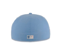 Load image into Gallery viewer, San Diego Padres New Era MLB 59FIFTY 5950 Fitted Cap Hat Sky Blue Crown/Visor Pink Logo With Palm Trees 1998 World Series Side Patch Pink UV