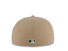Load image into Gallery viewer, San Diego Padres New Era MLB 59FIFTY 5950 Fitted Cap Hat Khaki Crown/Visor White Logo With Palm Trees 25th Anniversary Side Patch Gray UV