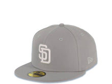 Load image into Gallery viewer, San Diego Padres New Era MLB 59FIFTY 5950 Fitted Cap Hat Gray Crown/Visor White Logo 1998 World Series Side Patch Cream UV