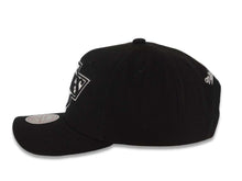 Load image into Gallery viewer, Los Angeles Kings Mitchell & Ness NHL Adjustable Panda Pro Cap Hat Black Crown/Visor Black/White Logo 50th Anniversary Side Patch