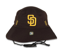 Load image into Gallery viewer, San Diego Padres New Era MLB Bucket Cap Hat Brown Crown/Visor Yellow Logo (2024 Spring Traning)