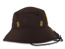 Load image into Gallery viewer, San Diego Padres New Era MLB Bucket Cap Hat Brown Crown/Visor Yellow Logo (2024 Spring Traning)