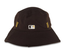 Load image into Gallery viewer, San Diego Padres New Era MLB Bucket Cap Hat Brown Crown/Visor Yellow Logo (2024 Spring Traning)