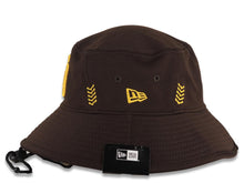 Load image into Gallery viewer, San Diego Padres New Era MLB Bucket Cap Hat Brown Crown/Visor Yellow Logo (2024 Spring Traning)