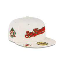 Load image into Gallery viewer, San Francisco Giants New Era MLB 59FIFTY 5950 Fitted Cap Hat White Crown/Visor Re/Green Script Logo 60th Anniversary Side Patch (City Flag)
