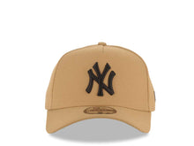 Load image into Gallery viewer, New York Yankees New Era MLB 9FORTY 940 Adjustable A-Frame Cap Hat Khaki Crown/Visor Black Logo Gray UV