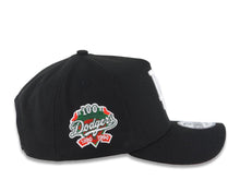 Load image into Gallery viewer, Los Angeles Dodgers New Era MLB 9FORTY 940 Adjustable A-Frame Snapback Cap Hat Black Crown/Visor White Logo With Rose 100th Anniversary Patch Red UV