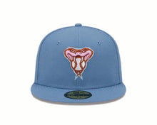 Load image into Gallery viewer, Arizona Diamondbacks New Era MLB 59FIFTY 5950 Fitted Cap Hat Dark Sky Blue Crown/Visor Pink Logo 2001 World Series Side Patch (Color Pack)