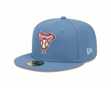 Load image into Gallery viewer, Arizona Diamondbacks New Era MLB 59FIFTY 5950 Fitted Cap Hat Dark Sky Blue Crown/Visor Pink Logo 2001 World Series Side Patch (Color Pack)