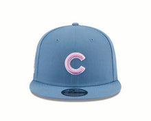 Load image into Gallery viewer, Chicago Cubs New Era MLB 9FIFTY 950 Snapback Cap Hat Dark Sky Blue Crown/Visor Pink Logo 2016 World Series Side Patch (Color Pack)