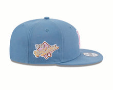 Load image into Gallery viewer, Los Angeles Dodgers New Era MLB 9FIFTY 950 Snapback Cap Hat Dark Sky Blue Crown/Visor Pink/White Logo 1988 World Series Side Patch (Color Pack)