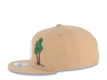 Load image into Gallery viewer, San Diego Padres New Era MLB 9FIFTY 950 Snapback Cap Hat Khaki Crown/Visor White Logo With Palm Tree 25th Anniversary Side Patch Gray UV
