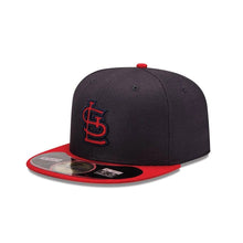 Load image into Gallery viewer, (Youth/Adult) St. Louis Cardinals New Era MLB 59FIFTY 5950 Fitted Cap Hat Team Color Navy Crown Red Visor White Logo
