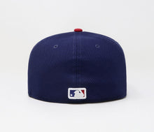 Load image into Gallery viewer, Texas Rangers New Era 59FIFTY 5950 Fitted Diamond Era Cap Hat Royal Blue Crown Red Visor Red/White Logo