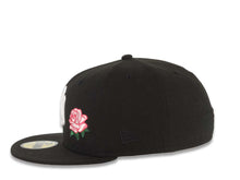 Load image into Gallery viewer, New York Yankees New Era MLB 59FIFTY 5950 Fitted Cap Hat Black Crown/Visor White Logo With Pink Rose 60th Anniversary Side Patch Pink UV