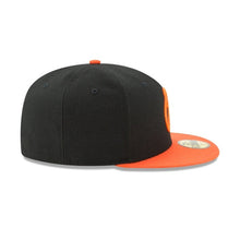 Load image into Gallery viewer, Baltimore Orioles New Era MLB 59FIFTY 5950 Fitted Cap Hat Black Crown Orange Visor Orange Logo