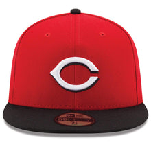 Load image into Gallery viewer, Cincinnati Reds New Era 59FIFTY 5950 Fitted Cap Hat Red Crown Black Visor White Logo