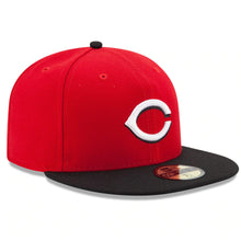 Load image into Gallery viewer, Cincinnati Reds New Era 59FIFTY 5950 Fitted Cap Hat Red Crown Black Visor White Logo