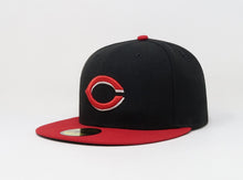 Load image into Gallery viewer, Cincinnati Red New Era 59FIFTY 5950 Fitted Cap Hat Black Crown/Visor Red/White Logo