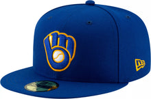 Load image into Gallery viewer, Milwaukee Brewers New Era MLB 59FIFTY 5950 Fitted Cap Hat Royal Blue Crown/Visor White/Gold Logo