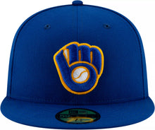 Load image into Gallery viewer, Milwaukee Brewers New Era MLB 59FIFTY 5950 Fitted Cap Hat Royal Blue Crown/Visor White/Gold Logo