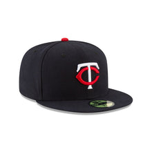 Load image into Gallery viewer, Minnesota Twins New Era MLB 59FIFTY 5950 Fitted Cap Hat Navy Crown/Visor White/Red Team Color Logo
