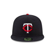 Load image into Gallery viewer, Minnesota Twins New Era MLB 59FIFTY 5950 Fitted Cap Hat Navy Crown/Visor White/Red Team Color Logo