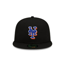 Load image into Gallery viewer, New York Mets New Era MLB 59FIFTY 5950 Fitted Cap Hat Black Crown/Visor Team Color Logo