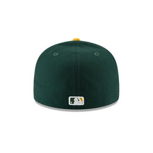 Load image into Gallery viewer, Oakland Athletics New Era MLB 59FIFTY 5950 Fitted Cap Hat Team Color Dark Green Crown Yellow Visor White Logo