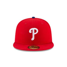 Load image into Gallery viewer, Philadelphia Phillies New Era MLB 59FIFTY 5950 Fitted Cap Hat Team Color Red Crown/Visor White Logo