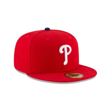 Load image into Gallery viewer, Philadelphia Phillies New Era MLB 59FIFTY 5950 Fitted Cap Hat Team Color Red Crown/Visor White Logo