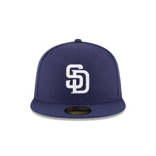 Load image into Gallery viewer, San Diego Padres New Era MLB 59FIFTY 5950 Fitted Cap Hat Light Navy Crown/Visor White Logo