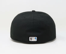Load image into Gallery viewer, Toronto Blue Jays New Era 59FIFTY 5950 Fitted Cap Hat Black Crown/Visor Sky Blue "T"Logo