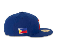 Load image into Gallery viewer, Philippines New Era WBC World Baseball Classic 59FIFTY 5950 Fitted Cap Hat Royal Blue Crown/Visor Red/White Logo Philippines Flag Side Patch
