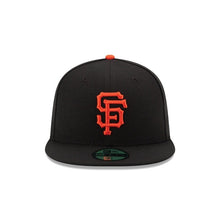 Load image into Gallery viewer, (Youth) San Francisco Giants New Era 59FIFTY 5950 Fitted Cap Hat Black Crown/Visor Orange Logo