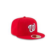 Load image into Gallery viewer, (Youth) Washington Nationals New Era MLB 59FIFTY 5950 Fitted Cap Hat Red Crown/Visor Black/White Logo