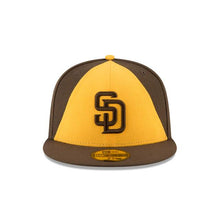 Load image into Gallery viewer, (Youth/Adult) San Diego Padres New Era MLB 59FIFTY 5950 Fitted Cap Hat Brown/Yellow Crown/Visor Brown Logo