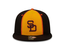 Load image into Gallery viewer, San Diego Padres American Needle MLB 59FIFTY 5950 Fitted Cap Hat Yellow/Brown Crown Brown Visor Brown/Orange Logo