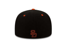 Load image into Gallery viewer, San Diego Padres American Needle MLB 59FIFTY 5950 Fitted Cap Hat Yellow/Brown Crown Brown Visor Brown/Orange Logo