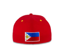 Load image into Gallery viewer, Philippines New Era 59FIFTY 5950 Fitted Cap Hat White/Red Crown Royal Blue Visor Yellow Flag Logo