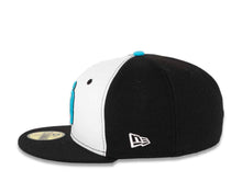 Load image into Gallery viewer, San Diego Padres New Era MLB 59FIFTY 5950 Fitted Cap Hat White/Black Crown Black Visor Light Blue/Black Logo