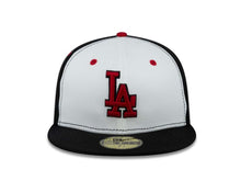 Load image into Gallery viewer, Los Angeles Dodgers New Era MLB 59FIFTY 5950 Fitted Cap Hat White/Black Crown Black Visor Red/Black Logo