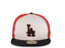 Load image into Gallery viewer, Los Angeles Dodgers New Era MLB 59FIFTY 5950 Fitted Cap Hat White/Red Crown Black Visor Black/Red Logo