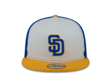 Load image into Gallery viewer, San Diego Padres New Era MLB 59FIFTY 5950 Fitted Cap Hat White/Royal Blue Crown Yellow Visor Royal Blue/Yellow Logo