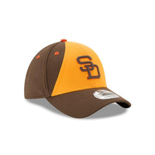 Load image into Gallery viewer, San Diego Padres New Era MLB 39THIRTY 3930 Flexfit Cap Hat Yellow/Brown Crown Brown Visor Brown/Orange Logo