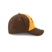 Load image into Gallery viewer, San Diego Padres New Era MLB 39THIRTY 3930 Flexfit Cap Hat Yellow/Brown Crown Brown Visor Brown/Orange Logo
