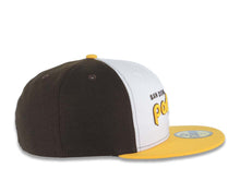 Load image into Gallery viewer, San Diego Padres New Era MLB 59FIFTY 5950 Fitted Cap Hat White/Brown Crown Yellow Visor Yellow Text Logo 40th Anniversary Side Patch