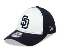 Load image into Gallery viewer, San Diego Padres New Era MLB 39THIRTY 3930 Flexfit Cap Hat White/Navy Crown Navy Visor Navy Logo